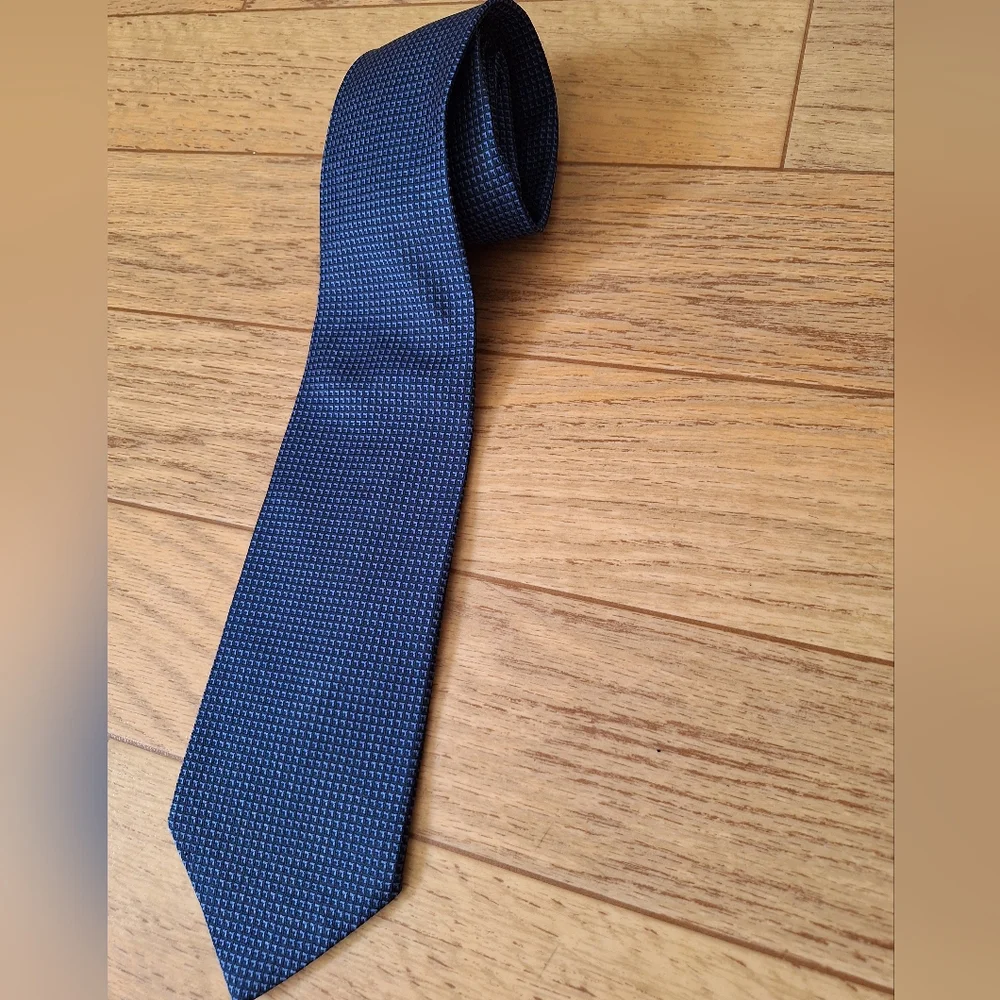 Vintage Polo Ralph Lauren Necktie Men's Blue Checked 100% Silk 57